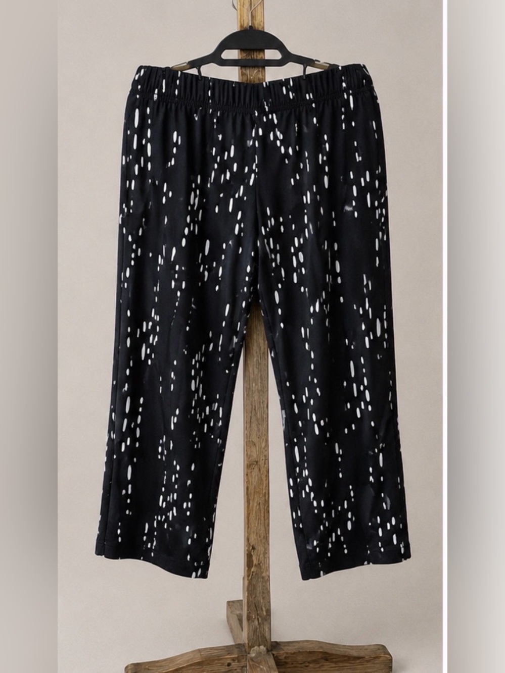 Alfani Essentials Black White Print Pull-On Pant M NTN
